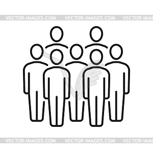 Meeting people communication discussion, thin line - vector image