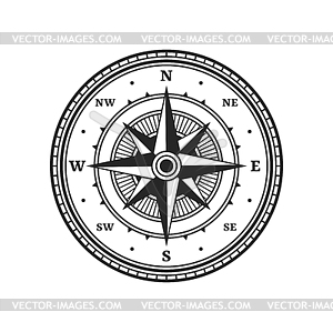 Старый компас, старинная карта, навигационный знак \ - векторное изображение EPS