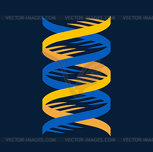 Генетический код, значок скрученной молекулы ДНК - векторный клипарт Royalty-Free