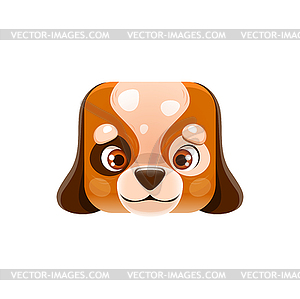Мультяшная собака каваи с квадратной мордочкой животного, милый щенок - клипарт в формате EPS
