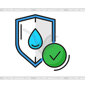 Waterproof protect shield, water resistant surface - royalty-free vector image