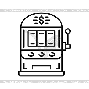 777 casino machine, gambling games one arm bandit - stock vector clipart