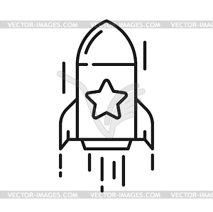 Star rocket startup bonus benefit, prize reward - vector image