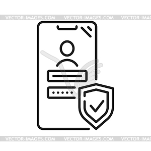 Smartphone personal data security profile password - vector clipart