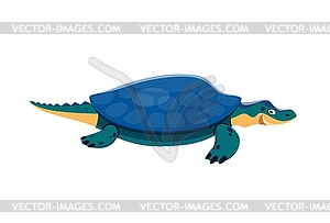 Cartoon Henodus underwater dinosaur character - vector image