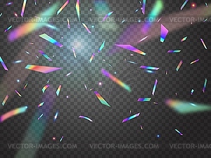 Голографическое падающее конфетти со светом боке - клипарт в векторе