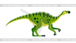 Cartoon dinosaur character, Maiasaura, Jurassic - vector clip art