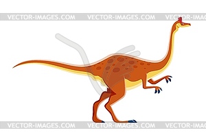 Cartoon dinosaur character, Pelecanimimus dino - vector image