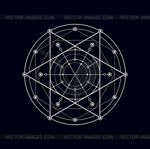 Алхимический священный знак геометрической формы татуировки в стиле бохо - изображение в векторном формате