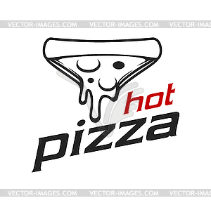 Pizza icon of italian restaurant, pizzeria - vector clipart
