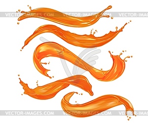 Caramel sauce, syrup wave splash, swirl or flow - vector clipart / vector image