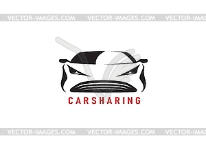 Carsharing, vehicle rent service icon or pictogram - vector clipart