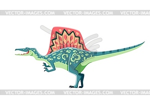 Spinosaurus dinosaur cartoon character - vector image