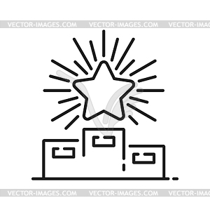 Ranking golden star prize, pedestal for awards - vector image