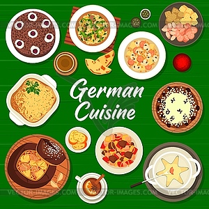 German cuisine restaurant menu cover template - vector image