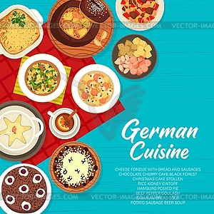 German cuisine restaurant menu cover design - vector image