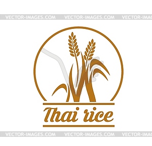 Thai rice icon for organic food package symbol - vector clipart