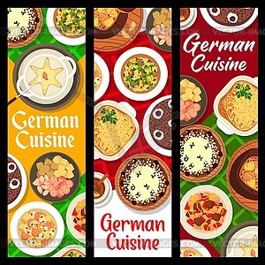 German cuisine restaurant food banners - vector image