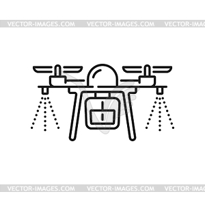 Field drone sprayer, smart irrigation system icon - vector image