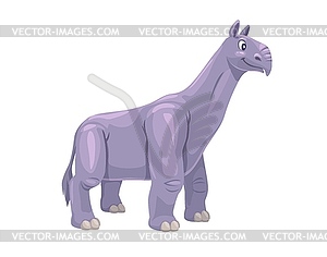 Cartoon indricotherium dinosaur character - vector image