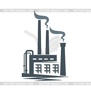 Factory plant icon of power industry manufacture - vector clipart