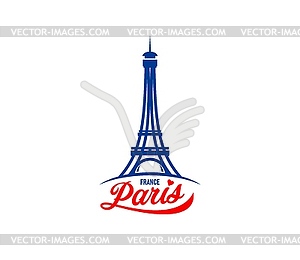 Символ романтического путешествия по Парижу с Эйфелевой башней - векторный клипарт