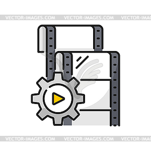 Movie film strip, video production icon or symbol - vector image