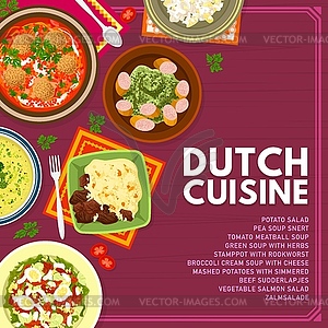 Dutch cuisine menu cover page template - vector clipart