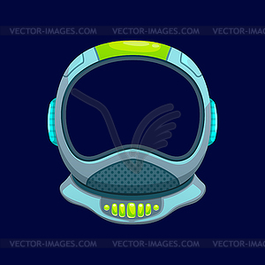 Cartoon space astronaut helmet, cosmonaut headwear - royalty-free vector image