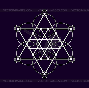 Boho tattoo minimalistic geometry shape magic icon - vector image