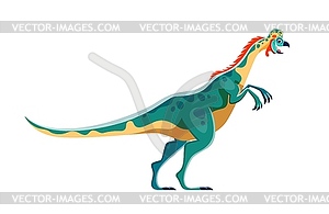 Cartoon Oviraptor dinosaur comical character - vector clip art