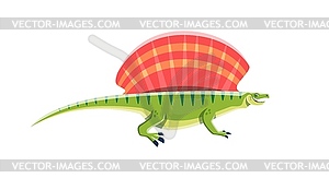 Cartoon dinosaur, Edaphosaurus, Jurassic cute dino - stock vector clipart