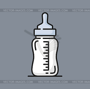 Milk bottle with pacifier measuring scale - vector clipart
