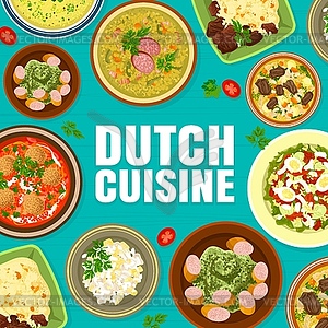Шаблон дизайна титульной страницы голландской кухни - векторное графическое изображение