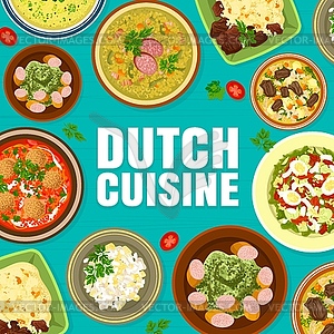 Dutch cuisine cover page design template - vector clipart