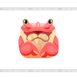 Cartoon crab kawaii square animal face - vector clipart
