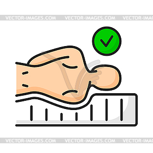 Person sleeps on mattress with correct position - vector clip art