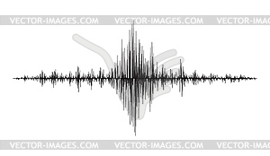 Волна сейсмографа землетрясения, сейсмическая частота - стоковое векторное изображение