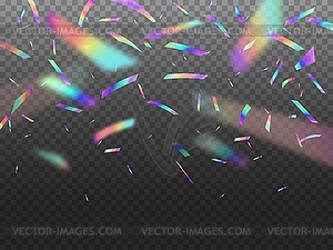 Holographic confetti glitters with bokeh light - royalty-free vector clipart