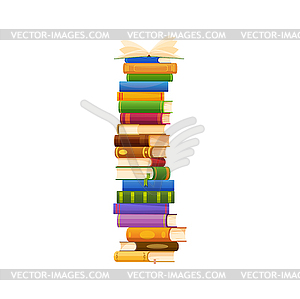 Books stack cartoon textbooks pile - vector clipart