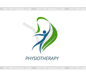Physiotherapy center, chiropractic massage icon - vector image