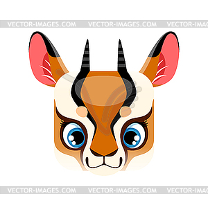 Gazelle cartoon kawaii square springbok animal - vector clip art