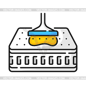 Waterproof mattress, water resistant surface icon - vector image