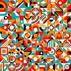 Bauhaus element seamless pattern, tiled background - vector image