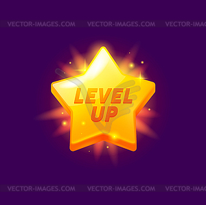 Game level up reward golden star rate icon - vector clipart