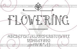 Elegant monogram font, romantic type or typeface - vector clip art