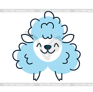 Sheep of circles, math cartoon character shape - vector image