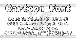 Comics bubble font, balloon typeface, fat alphabet - white & black vector clipart