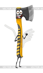 Cartoon ax or axe tool character, DIY construction - royalty-free vector clipart