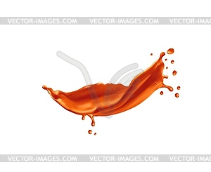 Caramel sweet sauce wave swirl splash - vector clip art